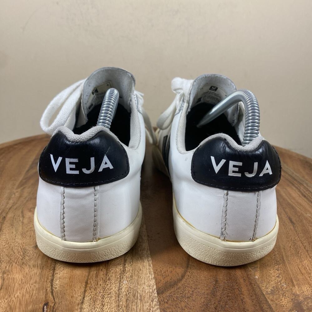 Veja Esplar Womens White And Black Size 6 Low Top Leather Shoes Sneakers - Picture 5 of 10